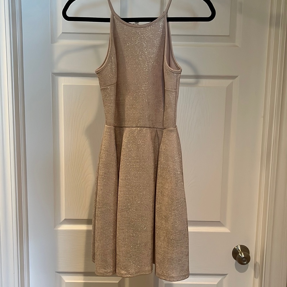 Gold Shimmer Mini Dress
